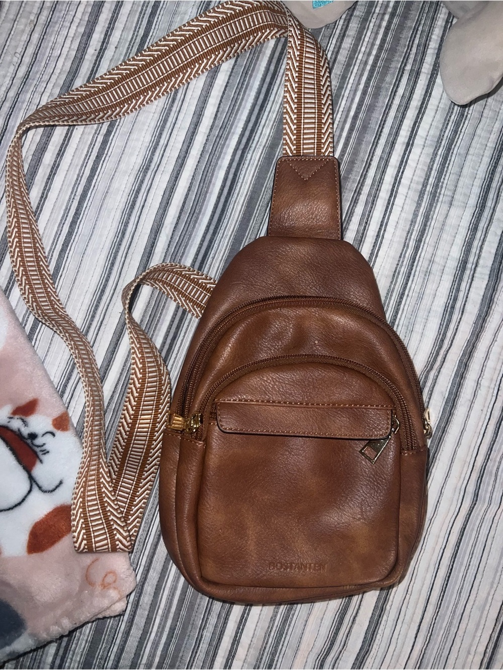 Brown Leather Crossbody Sling Bag for Men
